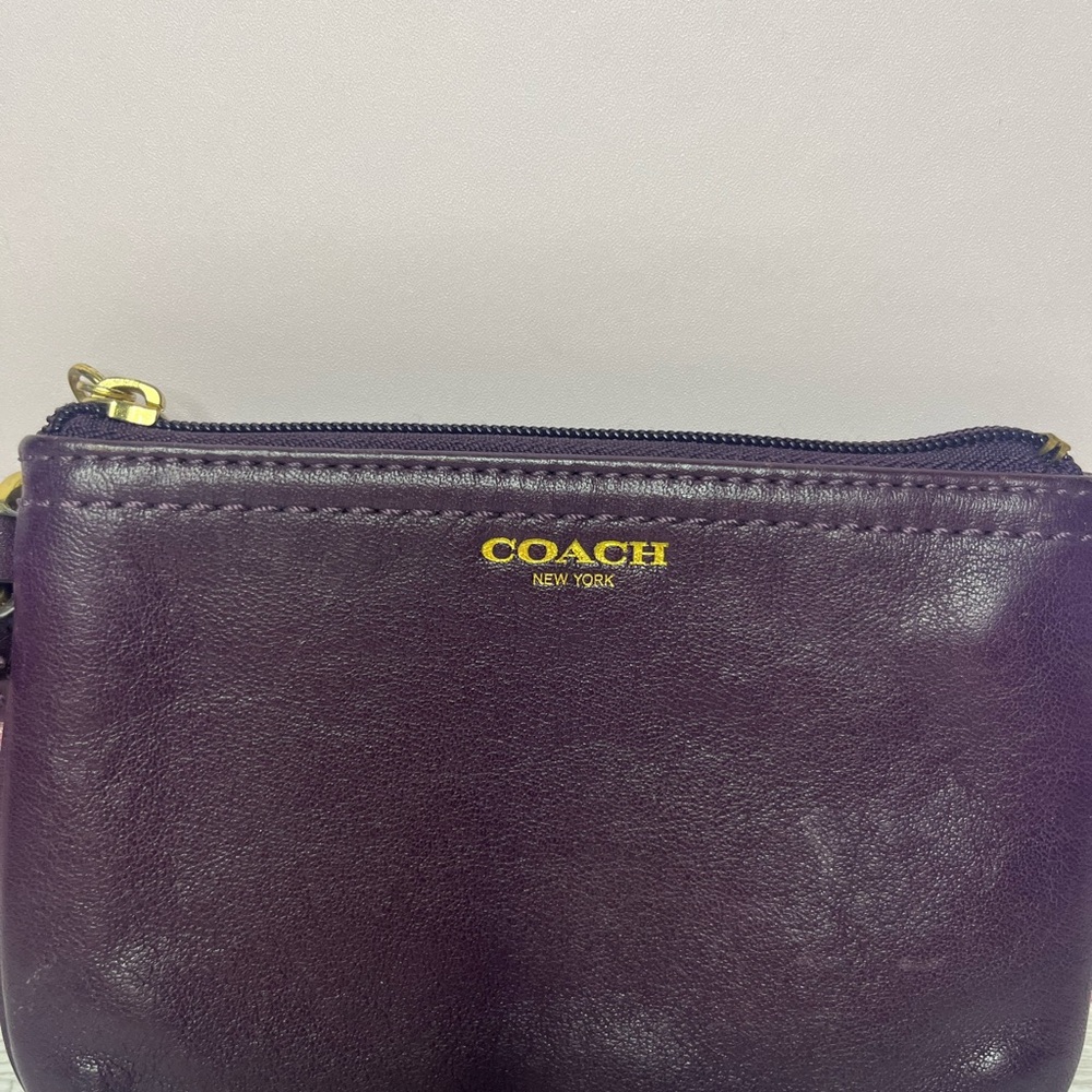 Coach Purple Leather Wristlet Clutch